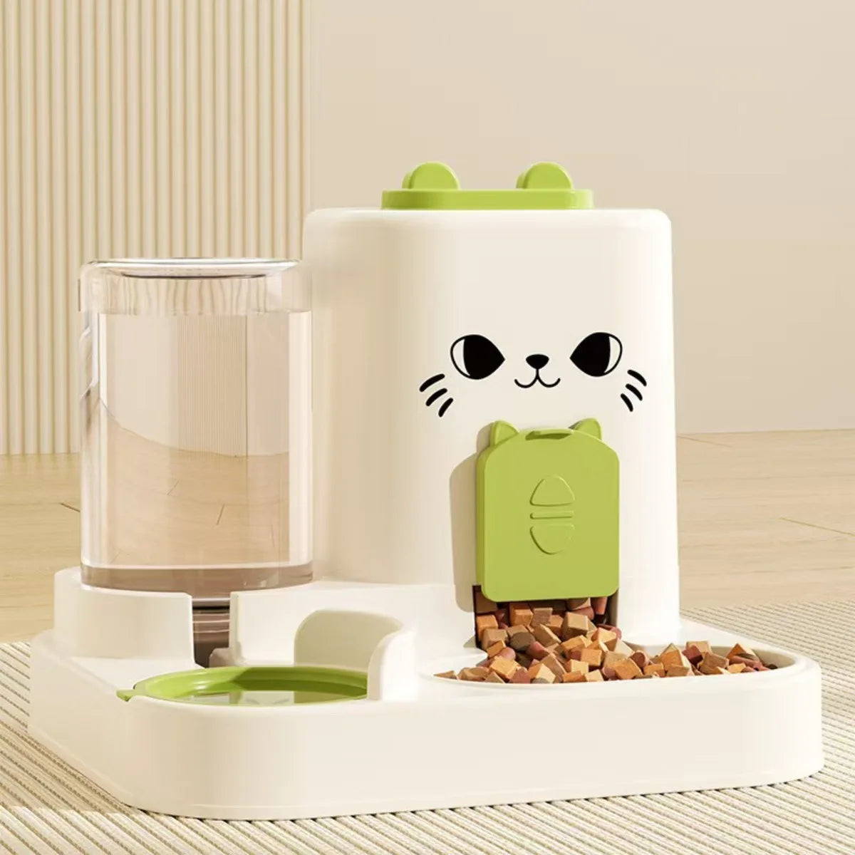 Automatic Pet Feeder with Water Fountain – Large Capacity Raised Food Bowl for Cats and Dogs