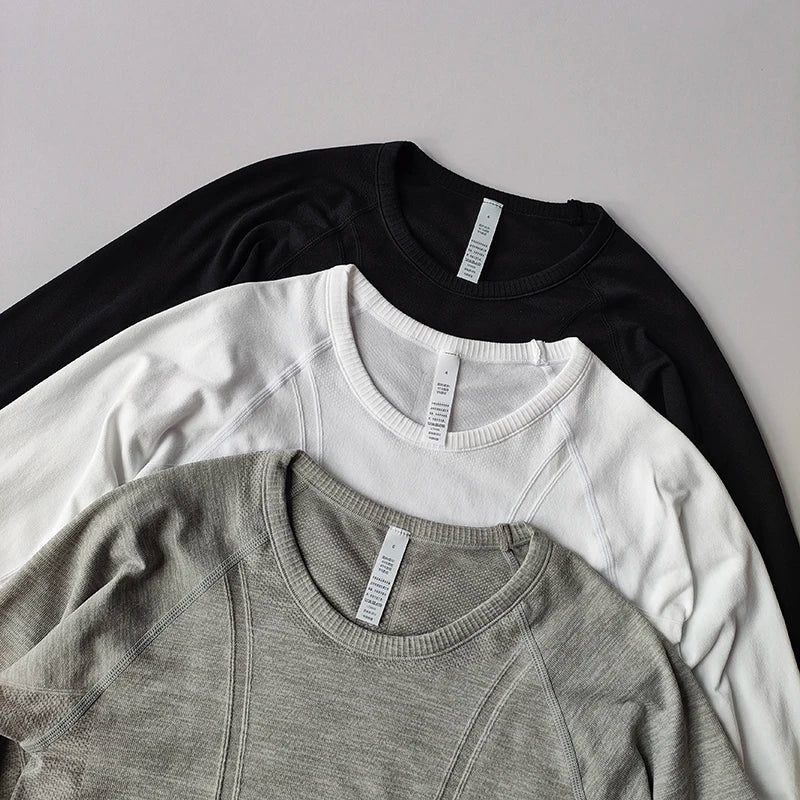 Women's Seamless Long Sleeve Yoga Top – Slim Fit Quick-Dry Fitness Shirt