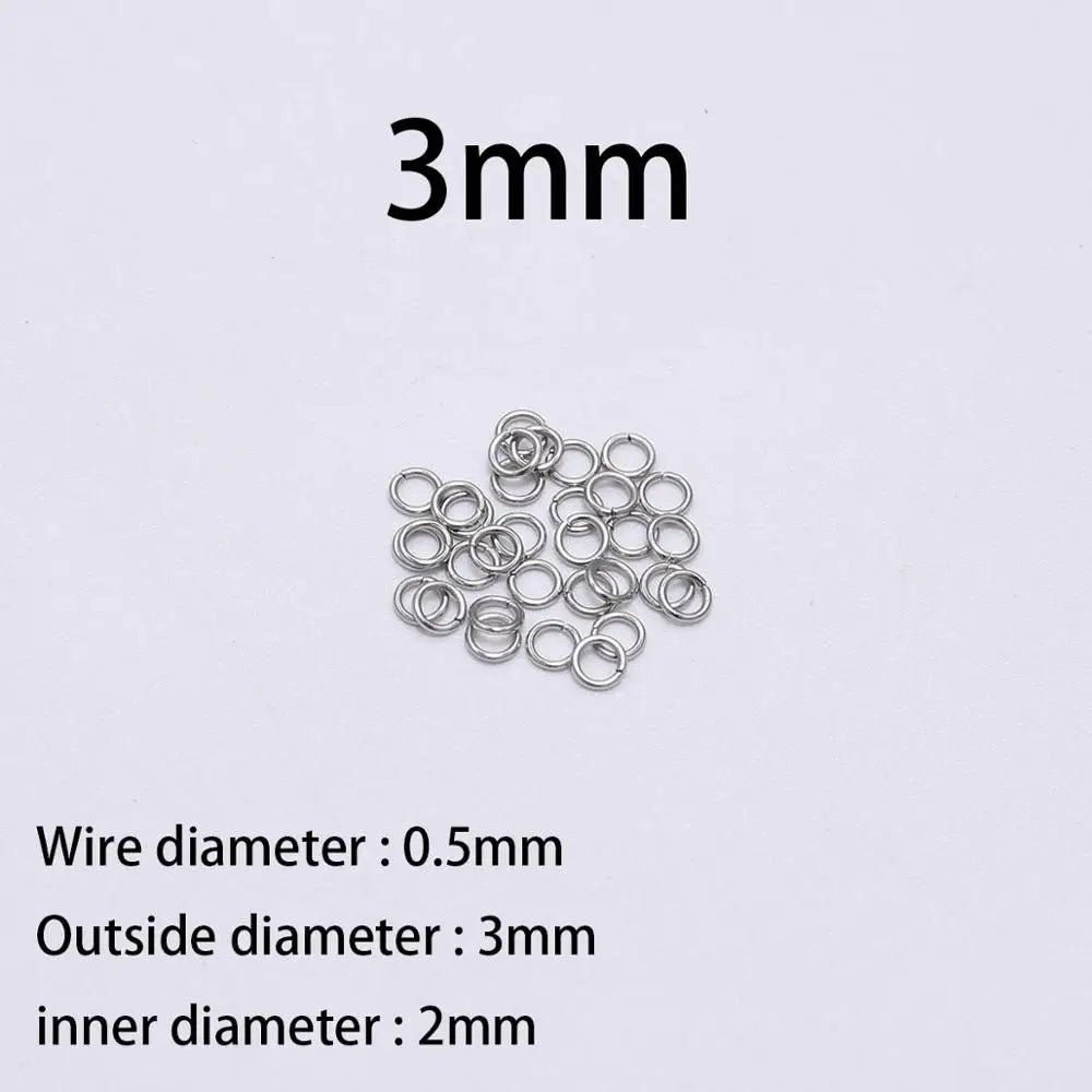 30–200pcs Stainless Steel Split Jump Rings – 3–25mm Open Loop Connectors for DIY Jewelry Making Accessories
