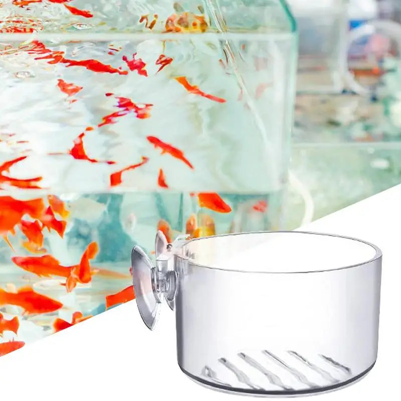 Acrylic Aquarium Planting Cup with Suction Holder – Transparent Aquatic Plant Cylinder Pot for Fish Tank Decoration (5x3cm)