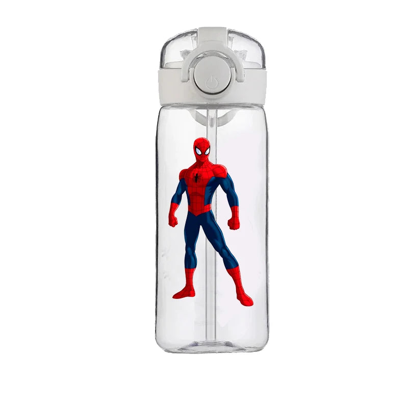 400ml Spider-Man Cartoon Water Bottle – Heat-Resistant Plastic Cup for Boys and Girls, Food-Grade Student Drinking Cup Gift
