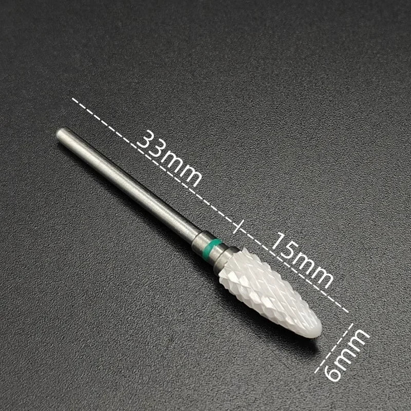 Ceramic Nail Drill Bit – 3/32" Carbide Milling Cutter for Electric Nail Drill, Manicure, Pedicure & Callus Care