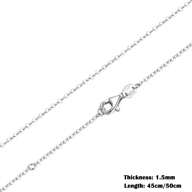 925 Sterling Silver Adjustable Link Chain Necklace – Classic Lobster Clasp Design for Women