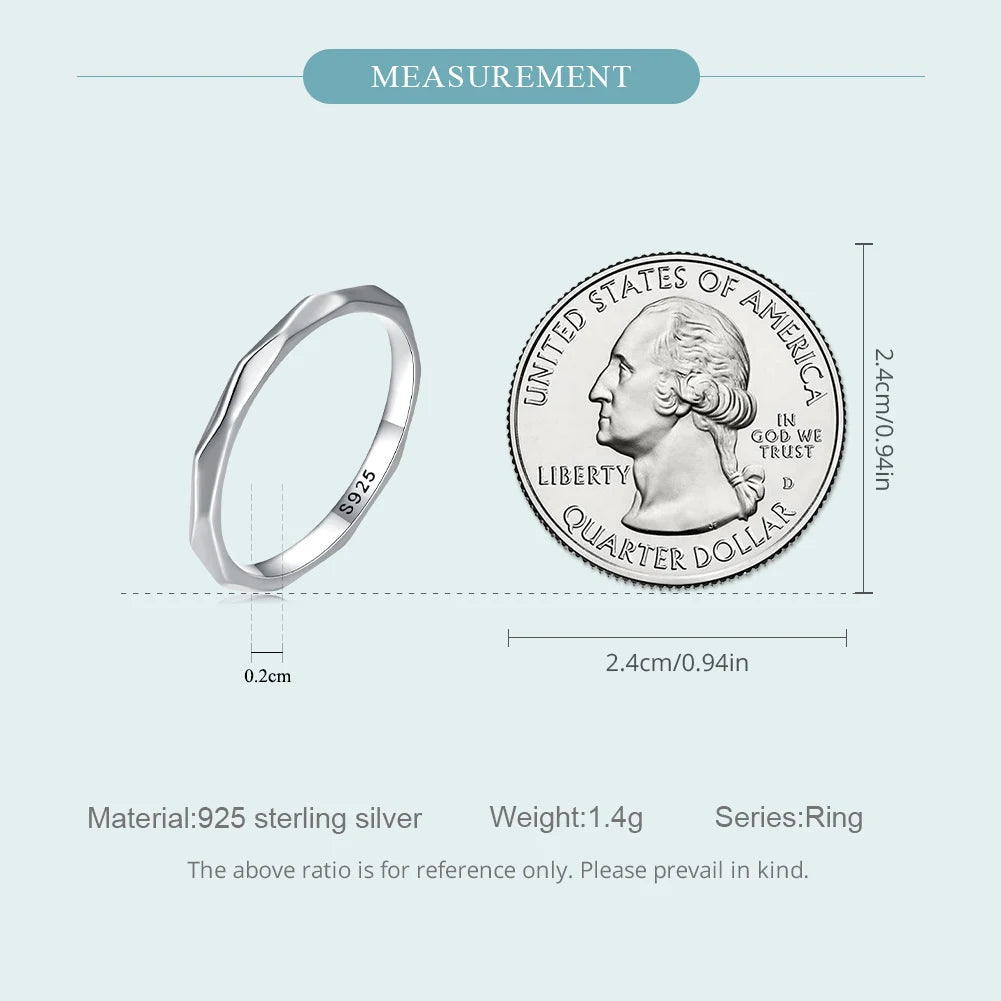 925 Sterling Silver Minimalist Stackable Eternity Ring – Simple Round Band for Women