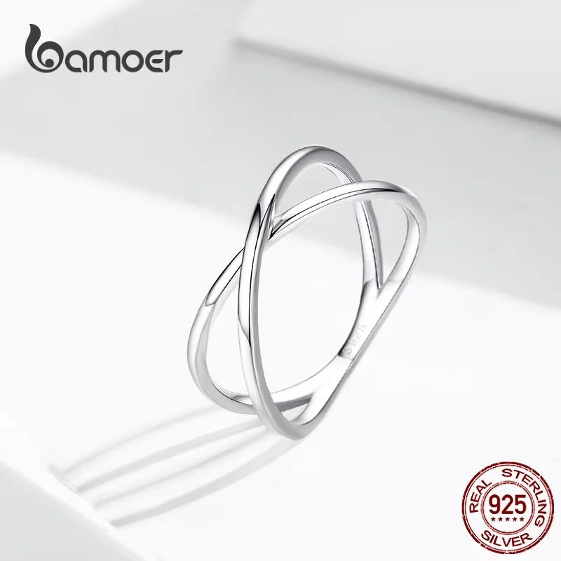 14K Gold Plated X Cross Ring for Women – Minimalist 925 Sterling Silver Promise Jewelry