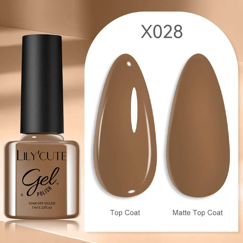 7ml Brown, Red & Purple Nail Gel Polish – Coffee Color Series Semi-Permanent Soak-Off UV Gel for Nail Art