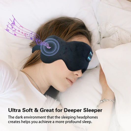 Bluetooth 5.3 Sleeping Mask with Wireless Headphones – Soft Velvet Eye Shade for Men & Women