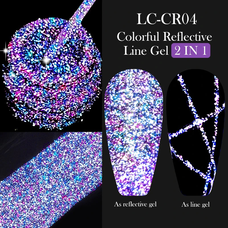 5ml Metallic Gold & Silver Liner Gel – Super Bright Mirror Nail Art Drawing Gel for French Tips & Design