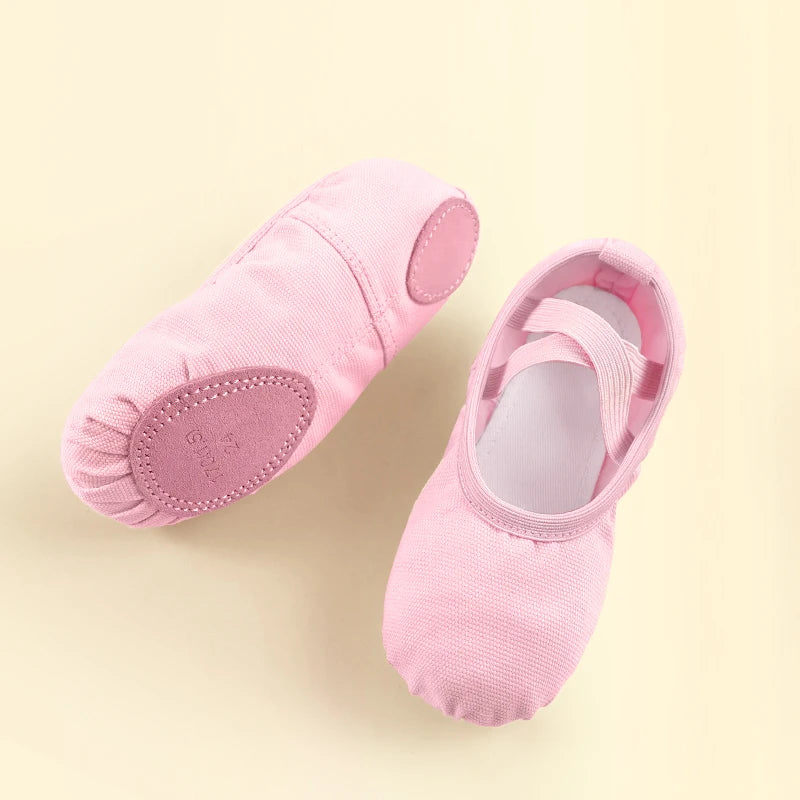 Canvas Ballet Slippers for Girls & Women – Soft Sole Gymnastics and Dance Practice Shoes