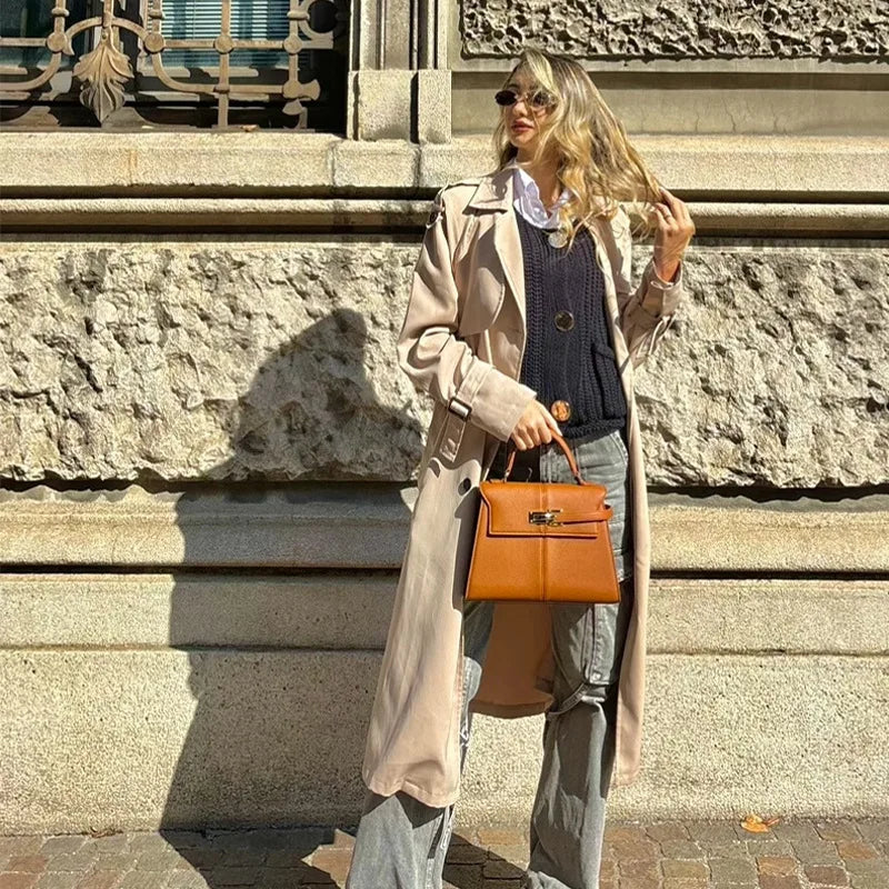 Trapezoidal Crossbody Leather Bag for Women – Versatile PU Top-Handle Handbag, Fashionable Casual Day Clutch Purse