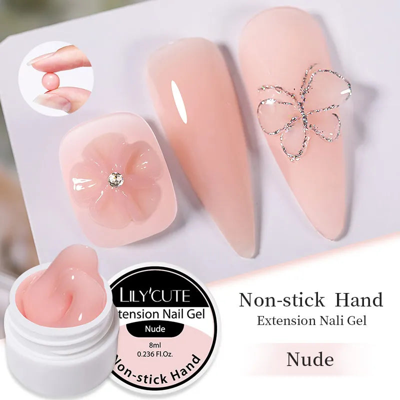 6-in-1 HEMA-Free Hard Gel Nail Polish – Clear Self-Leveling Nail Extension & Reinforcement Builder Gel (8ml)