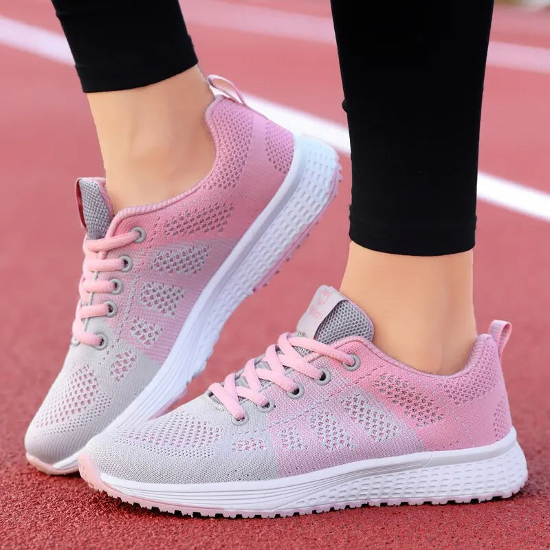Women’s Lightweight Running Shoes – Breathable Lace-Up Sneakers with EVA Cushion, Comfortable Stability Trainers for Jogging, Tennis & Daily Wear