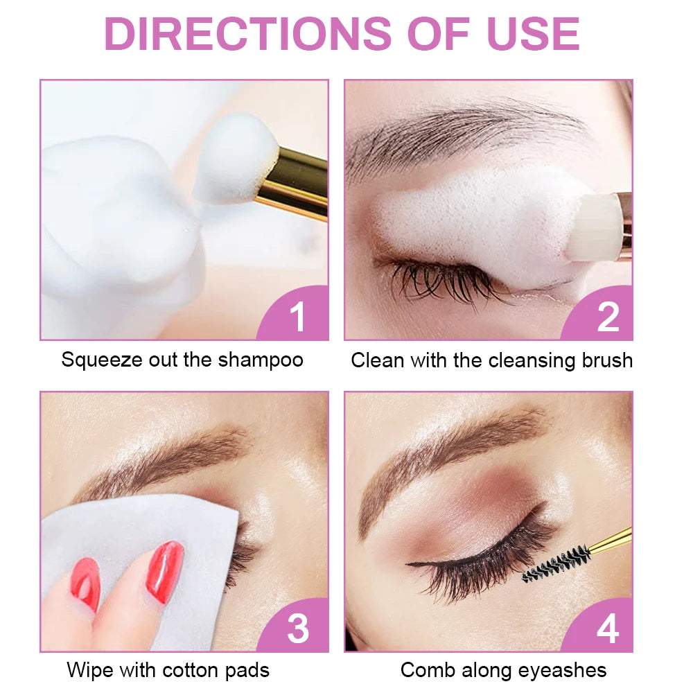 60ml Eyelash Shampoo – Gentle Foam Cleanser for Eyelash Extensions & Grafting