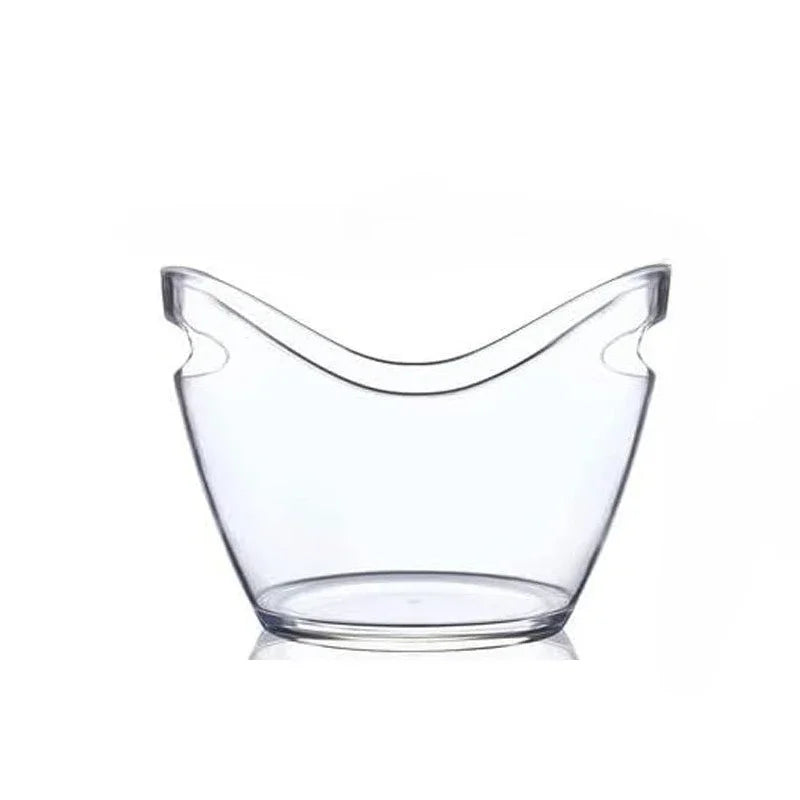 4L Clear Double Handle Ice Bucket with Scoop – Lighting Party Ice Holder for Beer, Cocktails, and Champagne