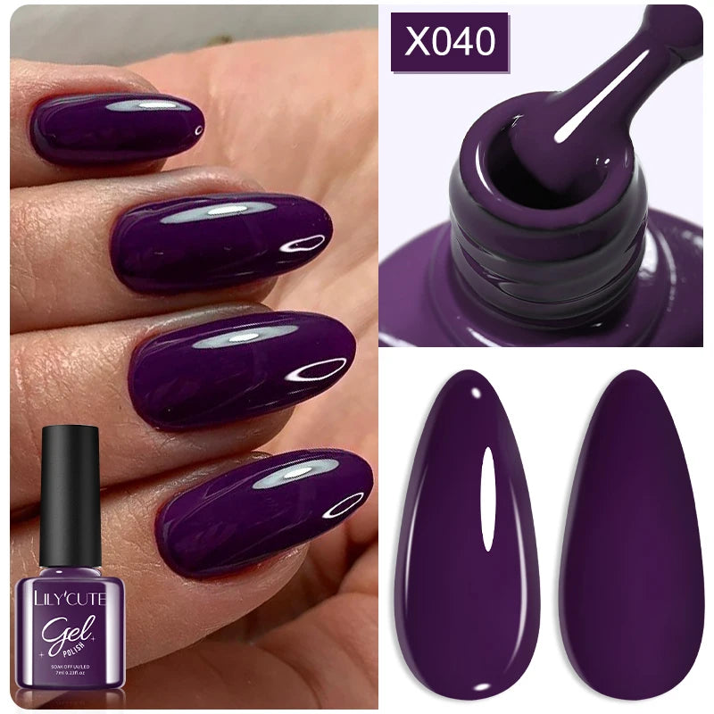 7ml Brown, Red & Purple Nail Gel Polish – Coffee Color Series Semi-Permanent Soak-Off UV Gel for Nail Art