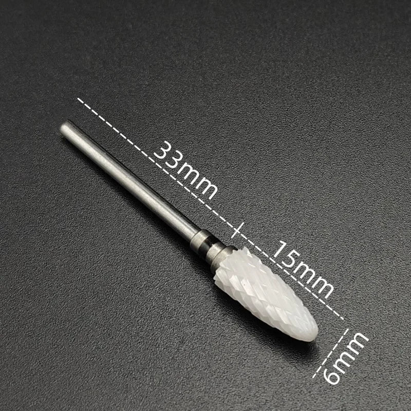 Ceramic Nail Drill Bit – 3/32" Carbide Milling Cutter for Electric Nail Drill, Manicure, Pedicure & Callus Care