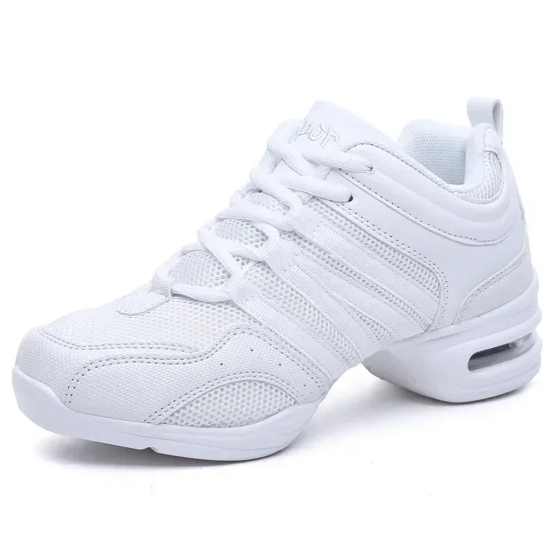 Women's Jazz Dance Sneakers – Breathable Fabric Hip Hop Shoes with Soft Plastic Outsole