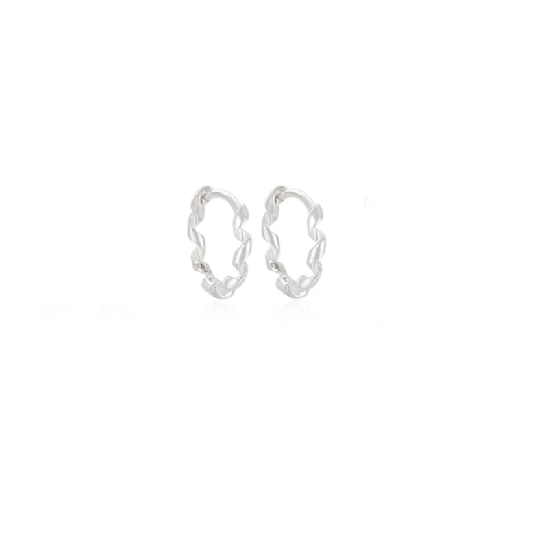 925 Sterling Silver Twisted Gold Hoop Earrings for Women – Multiple Sizes Huggie Studs