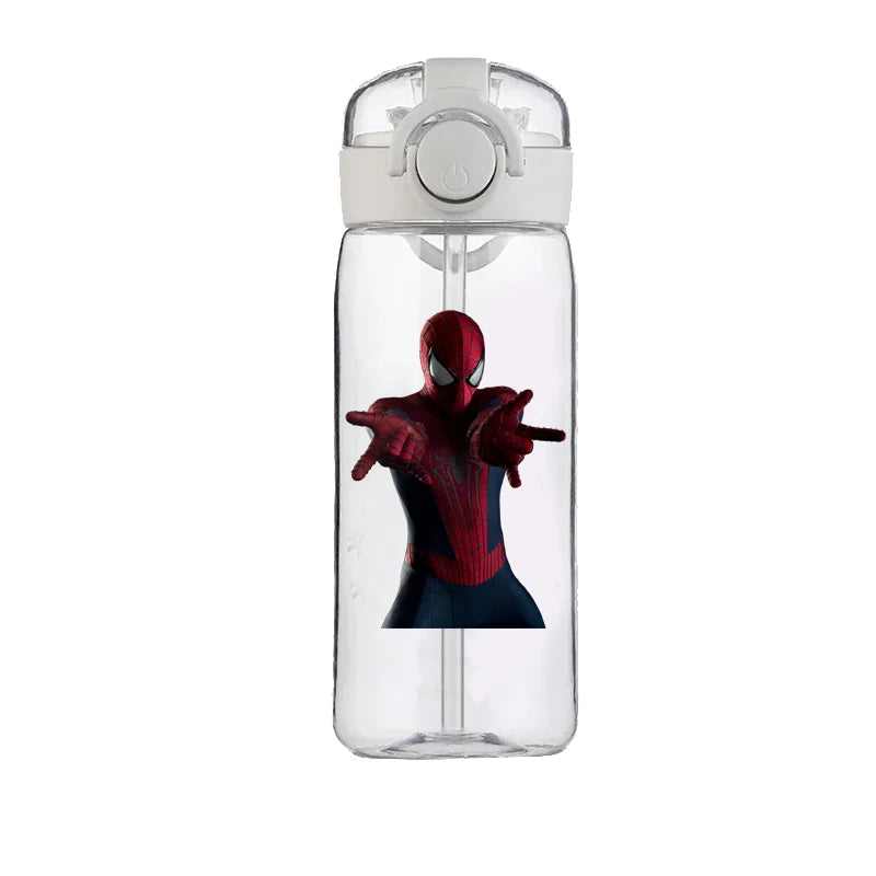 400ml Spider-Man Cartoon Water Bottle – Heat-Resistant Plastic Cup for Boys and Girls, Food-Grade Student Drinking Cup Gift