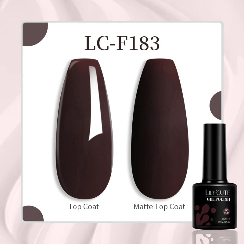 7ml Brown Earth Tone Gel Nail Polish – Coffee Color Series UV Soak-Off Varnish for Autumn & Winter