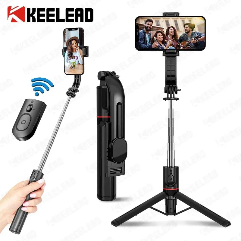 Wireless Bluetooth Selfie Stick Tripod for Smartphones – 44-Inch Foldable Stand with Remote Control for Vlogging, Photos, and Video Recording