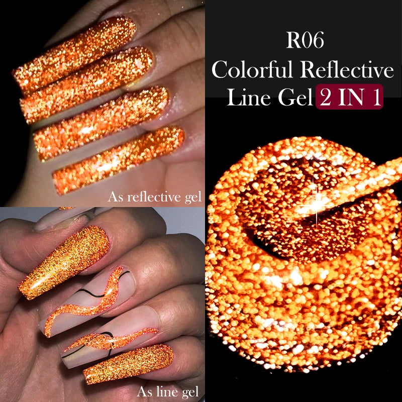 7ml Metallic Chrome Silver Mirror Effect Gel – Super Bright Line Art & French Tip Nail Painting Gel Polish