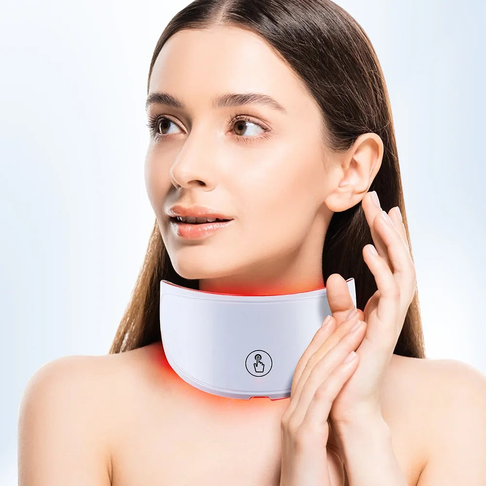7-Color LED Facial and Neck Light Therapy Mask – Red Light Anti-Aging Device for Skin Tightening, Lifting, Rejuvenation, and Whitening