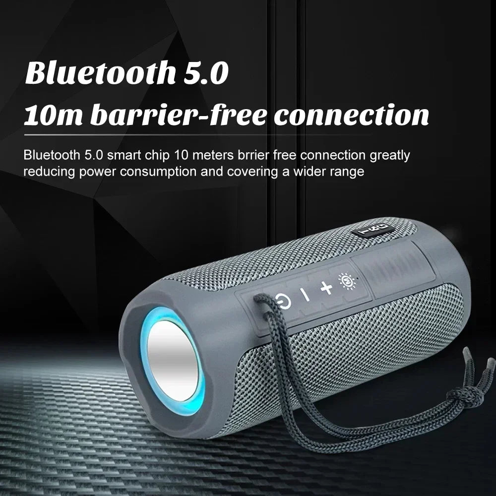 TG227 Portable Waterproof Bluetooth Speaker with Lamp – Upright Wireless Loudspeaker with Stereo Sound, TF Card & FM Radio