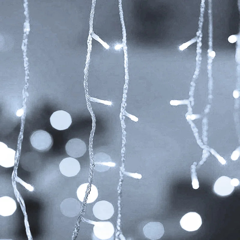 5M Outdoor Icicle LED String Lights – Waterproof Garland Curtain Lights for Garden, Party, Eaves & Wedding Decor (96 LEDs, 8 Modes)