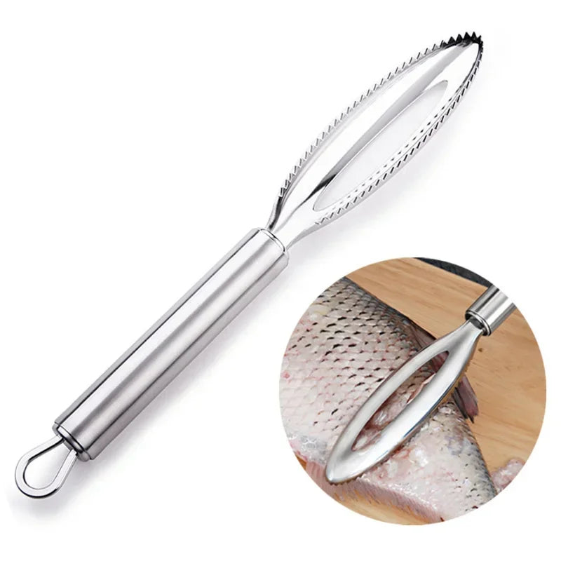 Stainless Steel Fish Scale Remover – Fast Cleaning Tool with Scraper, Peeler, Bone Scaler & Tweezer for Efficient Fish Prep