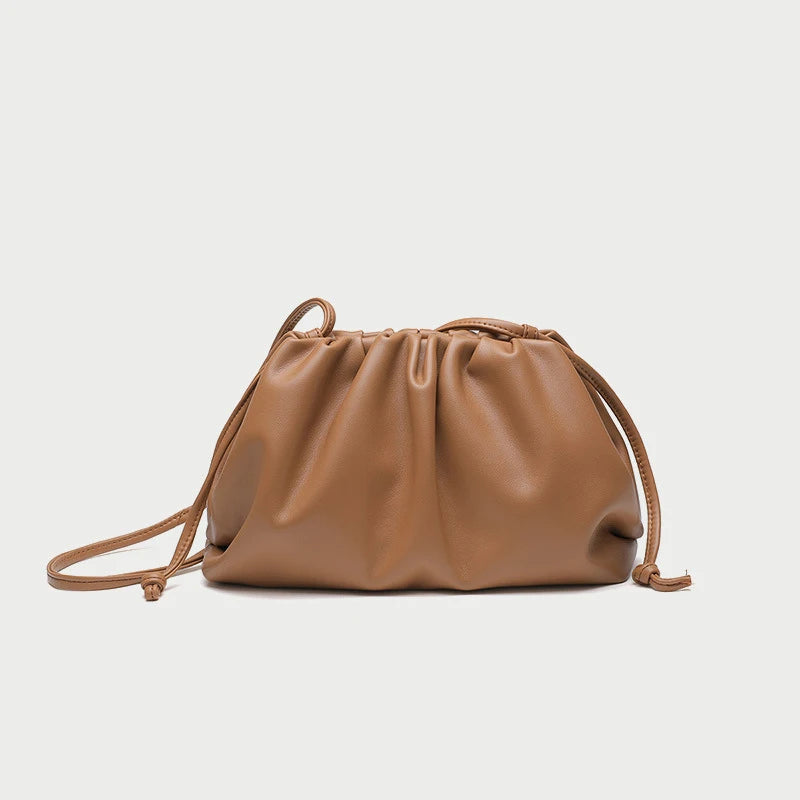 Soft PU Leather Hobo Bag – Women's Minimalist Shoulder & Crossbody Handbag with Hasp Closure