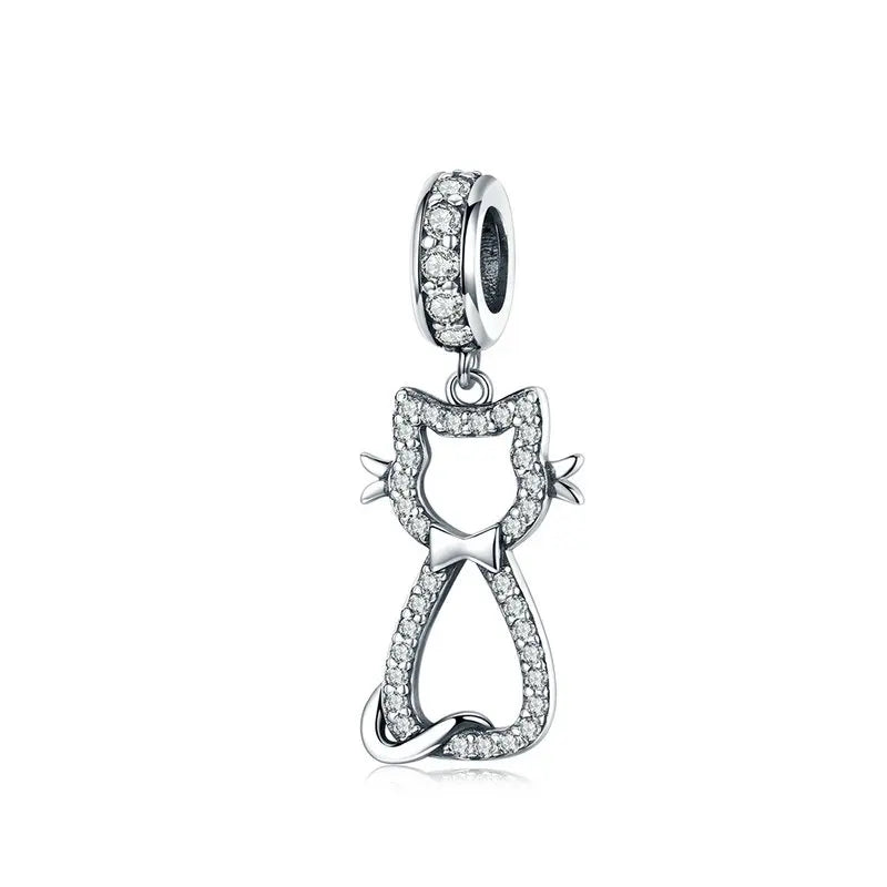925 Sterling Silver Family Heart Cross Charm – Clear 5A Crystal Bead for Bracelets & Necklaces