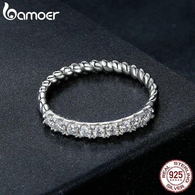 Textured Moissanite Half Eternity Band – 925 Sterling Silver Pave Ring with D Color VVS1 Stones for Women
