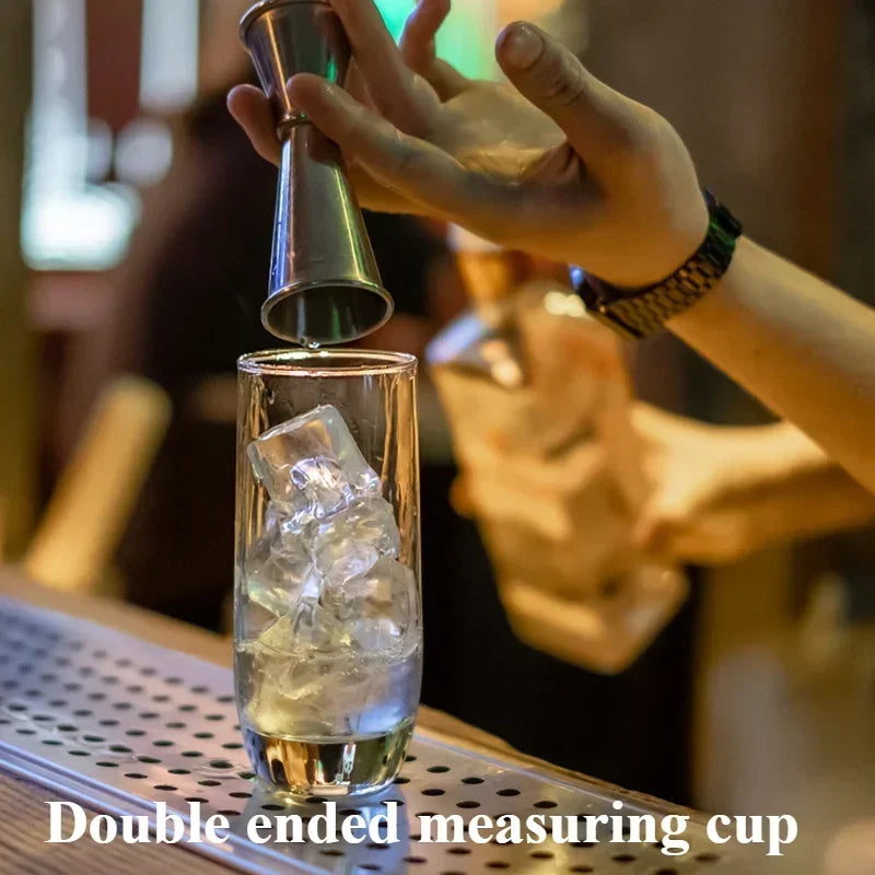 2PCS Stainless Steel Cocktail Measuring Jiggers – 30ml/60ml Double-Sided Spirit Measure Cups for Bartending, Home Bar, and Kitchen Use