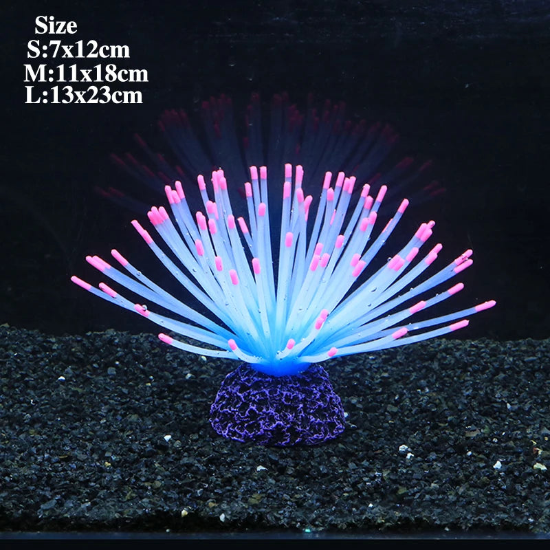 Artificial Silicone Sea Urchin Ball Decoration – Fluorescent Aquarium Ornament for Underwater Landscape and Fish Tank Design