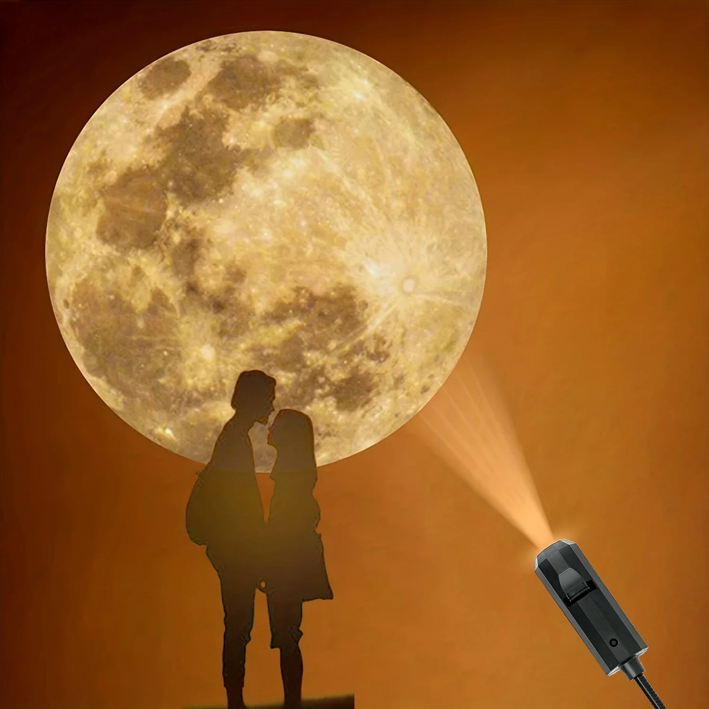 USB-Powered Moon & Earth Projection Light – Atmospheric Ceiling Projector for Bedroom, Party, or Meditation