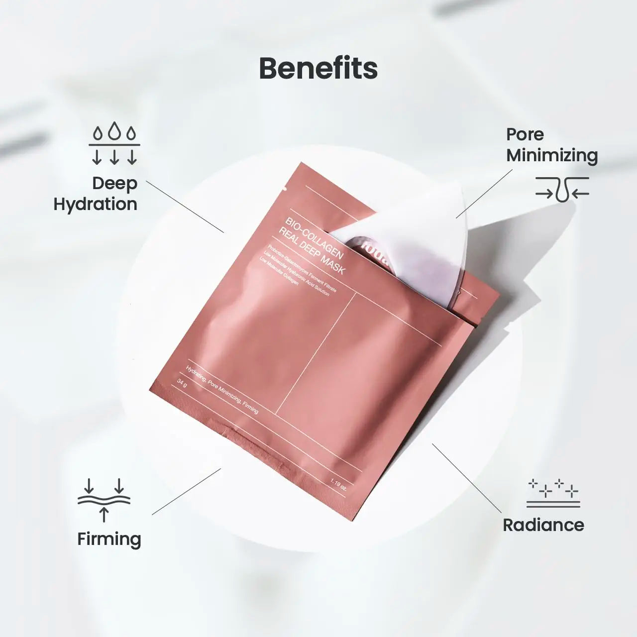 BIODANCE Bio-Collagen Deep Hydration Overnight Masks – 4-Pack Hydrogel Sheet for Moisture, Pore Care & Elasticity