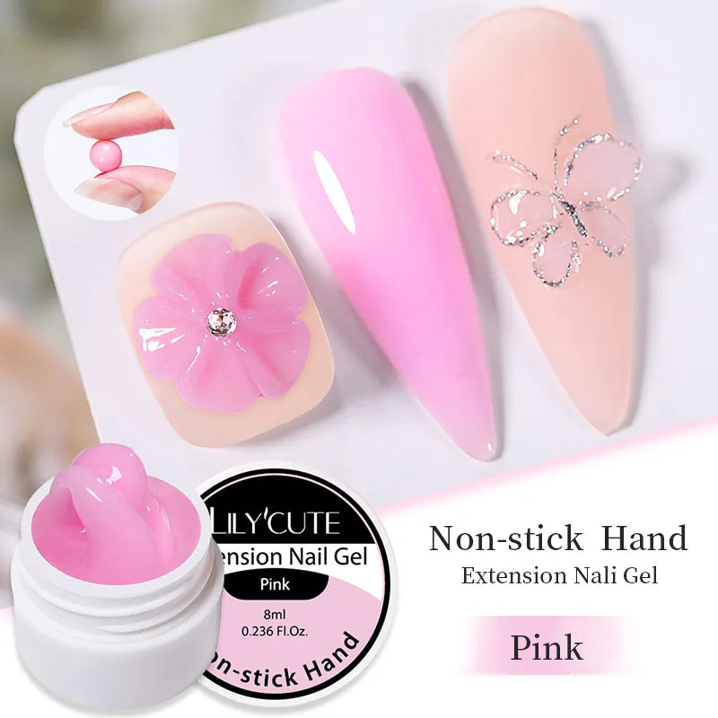 6-in-1 HEMA-Free Hard Gel Nail Polish – Clear Self-Leveling Nail Extension & Reinforcement Builder Gel (8ml)