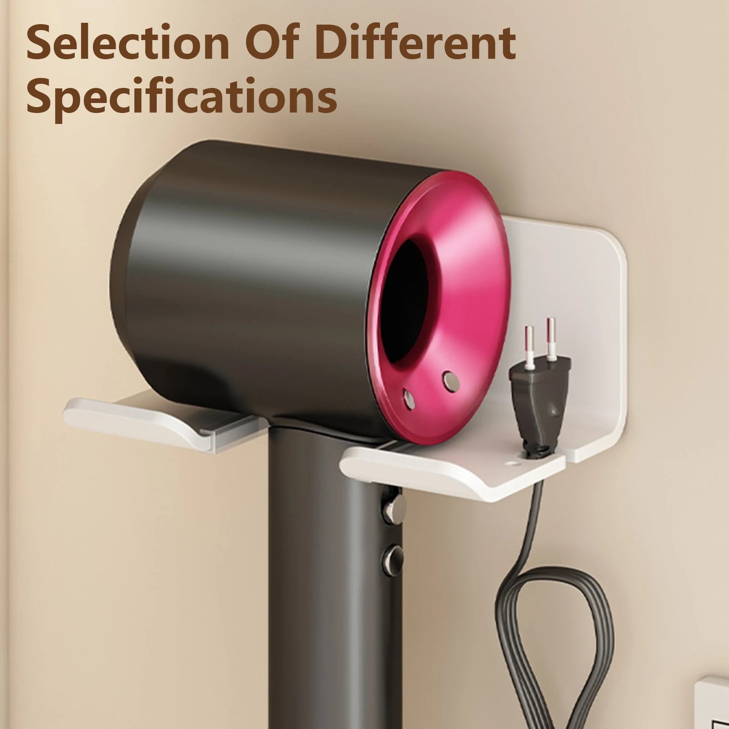 Wall Mounted Hair Dryer Organizer – Dual-Tier Bathroom Shelf