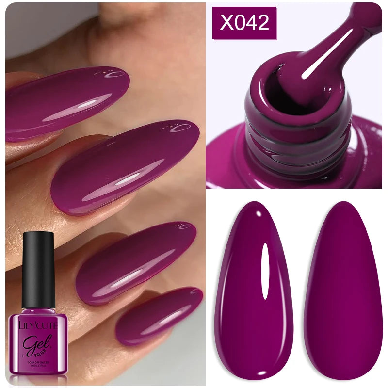 7ml Brown, Red & Purple Nail Gel Polish – Coffee Color Series Semi-Permanent Soak-Off UV Gel for Nail Art