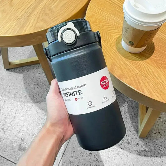 316 Stainless Steel Thermos Bottle – Large Capacity Vacuum Flask with Straw, Hot & Cold Insulated Kettle 1000–1200ml