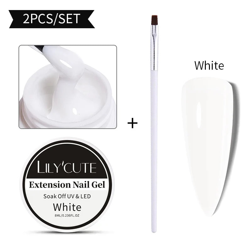 6-in-1 HEMA-Free Hard Gel Nail Polish – Clear Self-Leveling Nail Extension & Reinforcement Builder Gel (8ml)