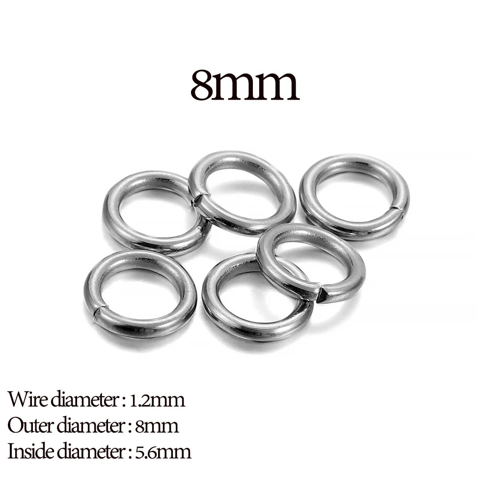 30–200pcs Stainless Steel Split Jump Rings – 3–25mm Open Loop Connectors for DIY Jewelry Making Accessories