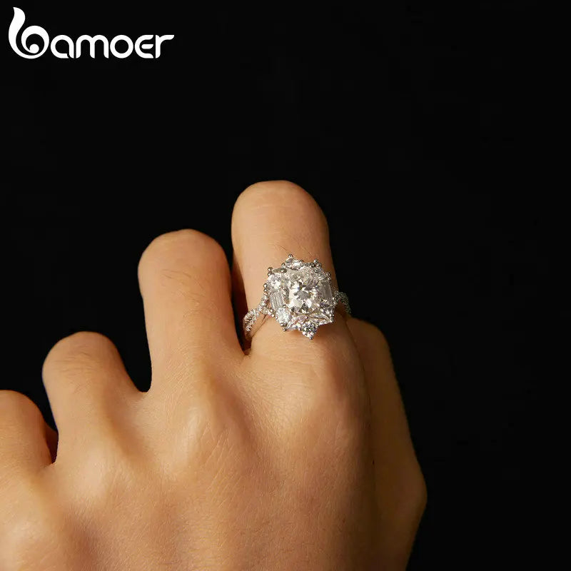 2 Carat Oval Moissanite Engagement Ring – D Color VVS1 Solitaire on 925 Sterling Silver with 18K White Gold Plating for Women