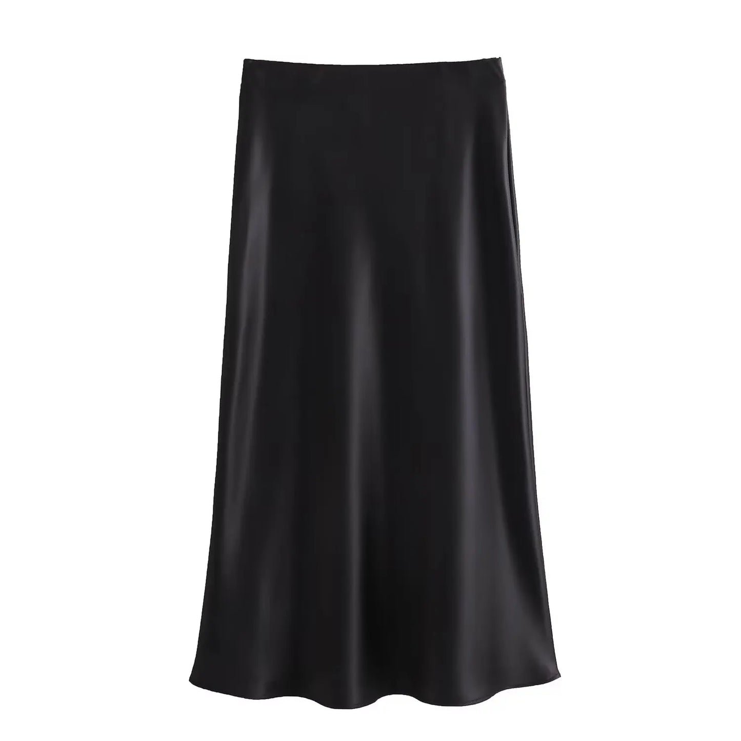 Solid Satin Mermaid Skirt – Women's Elegant Slim Fit Ankle-Length Beach Style Skirt