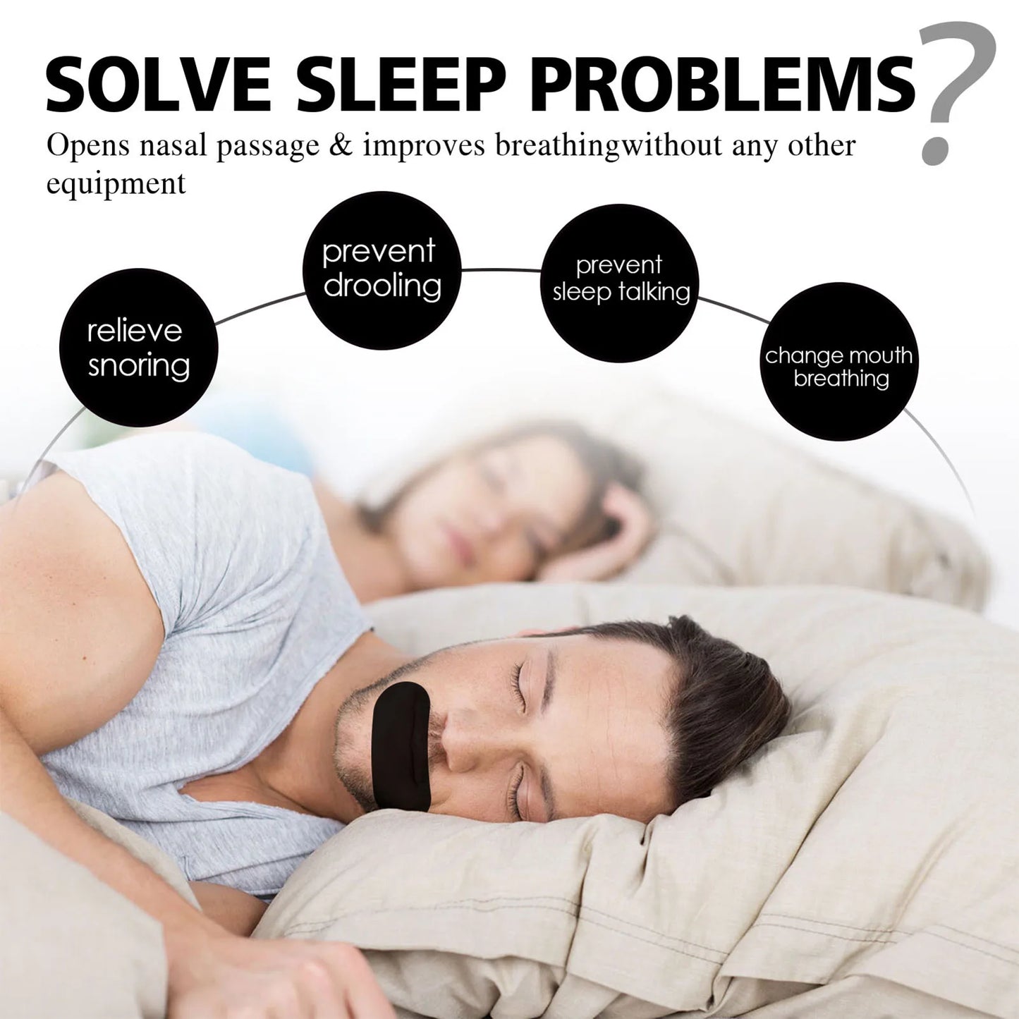 60PCS Mouth Tape for Sleeping – Gentle Mouth Strips to Prevent Snoring and Encourage Nose Breathing at Night