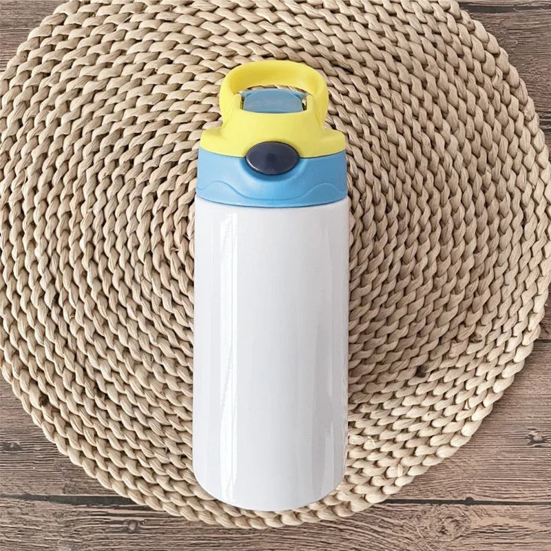 12oz Stainless Steel Kids Sippy Cup – Double Wall Insulated Tumbler with Straw and Flip-Top Lid