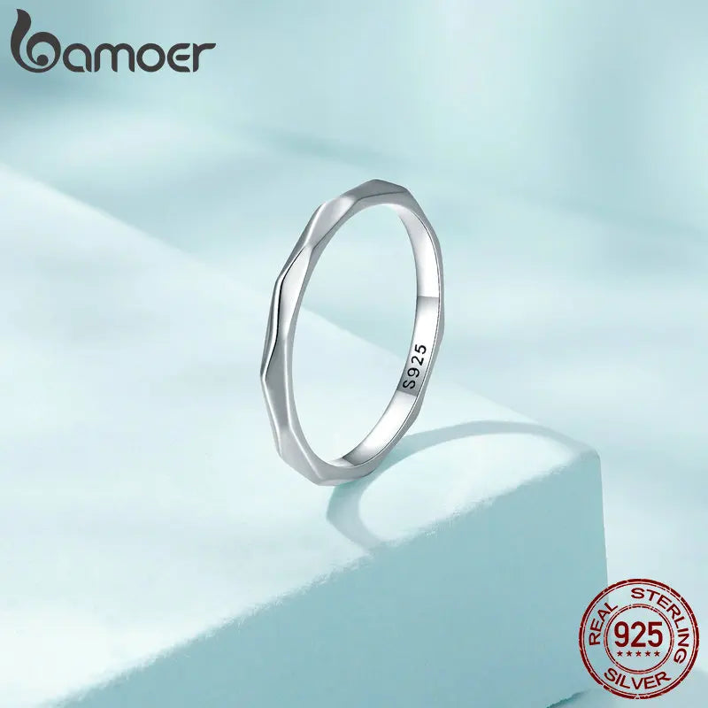 925 Sterling Silver Minimalist Stackable Eternity Ring – Simple Round Band for Women