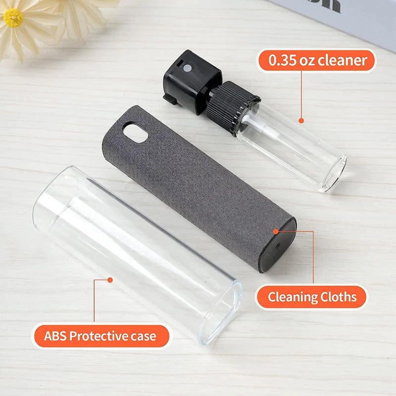2-in-1 Microfiber Screen Cleaner Spray Bottle – Portable Cleaning Tool for Phone, Tablet, Laptop & TV Screens