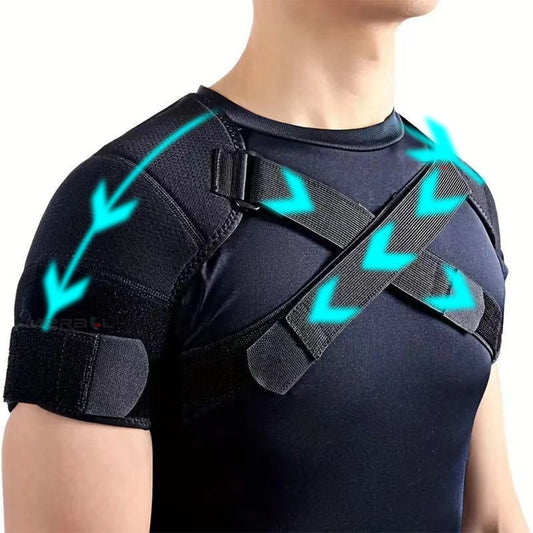 Adjustable Cross Compression Shoulder Brace – Double Bandage Support Strap for Shoulder Protection and Posture Correction